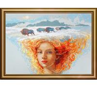 Aine Kreuzstich Stickpackung Mutter Natur. Erde, nach Olga Novitskaya Gemälde, Zählmuster