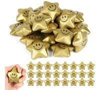 Ainiv 24 Stück Stressbälle Schlüsselanhänger, Stern Stressbälle Anhänger, Stern Schaum Ball Schlüsselbund für Lieblingsmensch Frauen Männer Geburtstag Schlüsselring