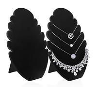 Aipaide 2 Pcs Samt Kettenständer, Halskette Schmuck Display für Schmuck Aufbewahrung & Präsentation, Schwarz