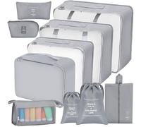 AiQInu Koffer Organizer Set, 10 Teilige Packing Cubes Kleidertaschen Schuhbeutel Kosmetik, Packwürfel Ordnungssystem Koffer für Urlaub und Reisen