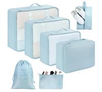 AiQInu Koffer Organizer Set, 7 Teilige Packing Cubes Packwürfel für Urlaub und Reisen, Reiseorganizer Kleidertaschen Schuhbeutel Packtaschen für Koffer