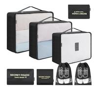 AiQInu Koffer Organizer Set, 8 Teilige Packing Cubes Packwürfel für Urlaub und Reisen, Reiseorganizer Kleidertaschen Schuhbeutel Packtaschen für Koffer