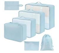 AiQInu Packing Cubes Koffer Organizer Set, 7-teilige Packwürfel für Reiseorganizer mit Schuhbeutel und Kleidertaschen, ultraleichtes Gepäck-Organisationssystem für Urlaub und Businessreisen