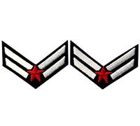 Air Force Flieger Chevron Rank Fashion Dekorative Emblem Besticktes Eisen Auf Nähen Auf Patch, Weiß & Rot, 2 Stk