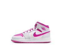 Jordan 1 Mid - Schwarz, Zementgrau, Feuerrot, Weiß, Iris Whisper/Fire Pink-White, 7 Big Kid