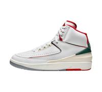 Air Jordan 2 Retro Herrenschuhe, Weiß/Feuerrot-Tannensegel, 41 EU