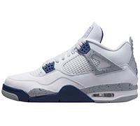 Air Jordan 4 Retro DH6927-140 Herren-Basketballschuhe, Größe 41, Weiß/Marineblau (White/Midnight Navy)