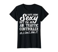 Air Traffic Controller Bekleidung - Lustiges Controller-Design Preisgünstiges Grafik-T-Shirt, Damen, Schwarz, L