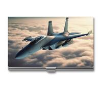 Aircraft Fighter Jets Metall Visitenkartenetui für Männer Frauen Slim Pocket Geldbörse Multi Wallet Professionelle Pocket Card Holder für Namenskarte Kreditkarte, Stil, Einheitsgröße, Stil:,