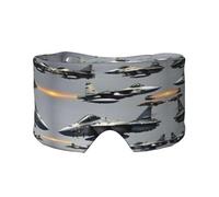 Aircraft Fighter Jets Schlafmaske für Männer und Frauen, weiche Augenabdeckung, schalldichtes Schlaf-Ohrenschützer-Stirnband für Reisen, Nickerchen