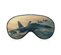 Aircraft Fighter Jets Schlafmaske, lichtblockierende Augenmaske, bequem und weich, Augenabdeckung mit Gummiband, geeignet für Männer und Frauen, geeignet für Reisen/Schlafen