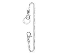 AIRHSKWI Karabinerhaken an beiden Enden, Kette, Gürtel, Geldbörsenkette, Hosenkette, Taschenkette mit Schlüsselanhänger für Hosen, Gürtel, Jeans, Geldbörse, Schlüssel, 45 cm, Stoff / Federn