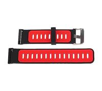 Airshi Silikon-Uhrenarmband, Sportlicher, Leicht zu Reinigender Metallschnallen-Uhrenarmband-Ersatz für Geschäftstreffen (Schwarz Rot)