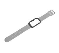 Airshi Uhrenarmband, 20 Mm, Wasserdichtes, Atmungsaktives, Weiches Silikon-Uhrenarmband mit Hülle für Free (Grau mit schwarzem Gehäuse)