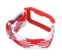 Airshi Uhrenarmband-Ersatz, Uhrenarmband, Entfernen, Verstellbare Größe, Elastisch, Waschbar für Ausflüge für Herren (Rot-Weiß mit rotem Rahmen)
