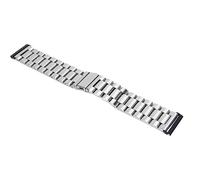 Airshi Uhrenarmband, Präzisionspoliertes Doppelschnallen-Edelstahl-Metalluhrenarmband mit Verstellbarem Armband für die Reise für 24-mm-Armband (Silber)