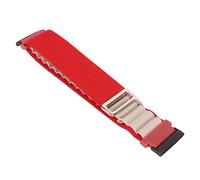Airshi Weiches Gewebtes Uhrenarmband, Verstellbar, Elegant, Stilvoll, Atmungsaktiv, Ersatz-Stretch-Nylon-Uhrenarmband für Männer und Frauen Zum Wandern (rot-Weiss)