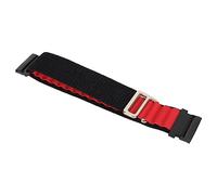 Airshi Weiches Gewebtes Uhrenarmband, Verstellbar, Elegant, Stilvoll, Atmungsaktiv, Ersatz-Stretch-Nylon-Uhrenarmband für Männer und Frauen Zum Wandern (Schwarz Rot)