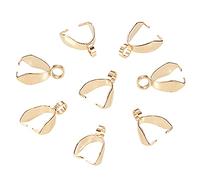 Airssory 10 Stück 304 Edelstahl Anhänger Pinch Bails Golden Dangle Haken Anhänger Charms Verbinder Clip für Halskette Schmuckherstellung 12 x 11 mm