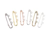 Airssory 30 Stück 6 Farben Eisen robuste Sicherheitsnadeln mit 3 Schlaufen Kiltnadeln Nadeln Verschlüsse für Broschenherstellung Decke Strickstoff Basteln