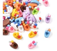 Airssory 50 Stück gemischte Farben Slipper geformt Harz Charms schöne Schuhe Charms für DIY Schmuck Halskette Ohrring Armband Handwerk Tasche Schlüsselanhänger Dekor