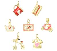 Airssory Zufällige Stile Sport Kugel Blume Herz Pfeffer Themed Emaille Charms für Schmuckherstellung Halskette Armband Ohrring DIY Handwerk, Emaille