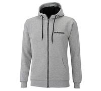 Airtracks Crew Team Pro Winter Sweater/Sportliches Sweatshirt mit durchgehendem Reissverschluss und doppellagige Kapuze/Pullover/Pulli/Logo Print / 100% Baumwolle/Warm/Grau - L