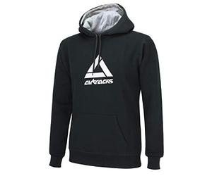 Airtracks Herren Crew Team Sweater Sweatshirt mit Doppellagige Kapuze und Zugband/Pullover/Pulli/Logo Print / 100% Baumwolle