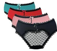 Aishani Sissy Pouch Panties Herren Hipster Spitze Bikini Slip Dessous Unterwäsche, 4er-Pack, Sortiert, Medium