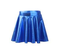 Aislor Mädchen Röcke Skaterrock mit Shorts Glänzende Minirock Kinder Tanzbekleidung Hip Hop Tanzrock High Waist Faltenrock Gr. 110-164 Royal Blau 146-152