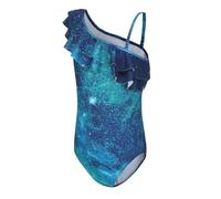 Aisyee Mädchen Badeanzug Kinder Einteiliger Bademode Mädchen Rüschen Schwimmanzug Badeanzug für Mädchen 110-116/5-6 Jahre