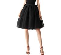 Aivtalk - Rock Petticoat, Tüll, kurz, Damen, Mädchen, Plissee, klassisch, Tanz, Abend, Ball, Party, Petticoat, Skirt, flauschig, schöne Schichten, reine Schicht, elastischer Bund, Spitze, bunt,