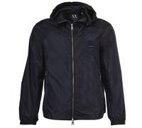 AIX ARMANI EXCHANGE Herren Windjacke - Übergangsjacke mit Kapuze, Blouson, Reißverschluss, Logo M Blau