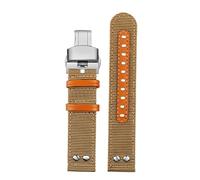 AJASMKLX 22 mm hochwertiges Nylon-Canvas-Armband, passend for Hamilton Khaki-Armband, passend for Militärarmbänder, passend for Amazfit GTS-Armband, Schnellverschluss(Khaki silver)