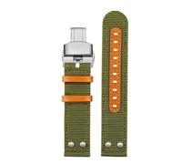 AJASMKLX 22 mm hochwertiges Nylon-Canvas-Armband, passend for Hamilton Khaki-Armband, passend for Militärarmbänder, passend for Amazfit GTS-Armband, Schnellverschluss(Green silver)