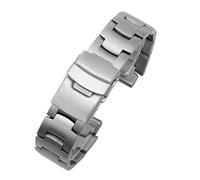 AJASMKLX Edelstahl-Armband 18 mm passend for Casio PROTRE PRG-250/PRG-260/PRG-270 PRW-3500/2500/5100 PRG-550 Herren-Uhrenarmband(Silver-connect)