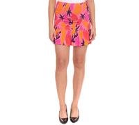 AjC Damen Mini Rock gesmokter Sommerrock Strand-Rock 15382402 Orange/Pink/Rot/Lila 38