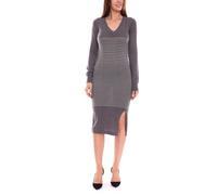 AjC Damen Pullover-Kleid gestreift Midi-Kleid Strick-Kleid 12705661 Grau 36