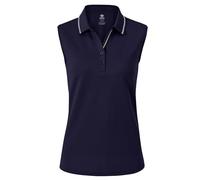 AjezMax Damen Ärmelloses Poloshirt Einfarbig Polohemd Tennis Golf Bowling Polo Shirt Sleeveless Fitness Sport Top Blau XX-Large