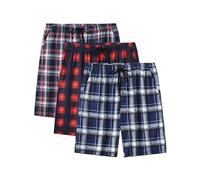 AjezMax Herren 3er Pack Schlafanzughose Kurz Bequem Schlafshorts Weich Pyjamahose Shorty Sommer Sleephose Freizeithose XXL 3er Pack -F.