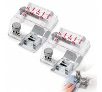 AJKQNMA 2 Stück Verstellbarer Schrägbandeinfasser Nähfuß 5-20mm, Snap-On Einrastfuß aus Metall+ABS, Universal für Brother Singer Janome Juki Haushaltsnähmaschinen