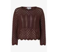 MORE & MORE - Ajour-Pullover mit 3/4 Arm braun - Gr. - 38
