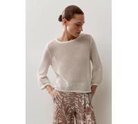 MORE & MORE - Ajour-Pullover mit Glanzeffekt sand - Gr. - 44