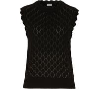 Pullunder BONPRIX, Damen, Gr. 44/46 (L), schwarz, Strick, Obermaterial: 50% Baumwolle, 50% Polyacryl, unifarben, schmal hüftlang, Rundhals, gewellter Abschluss, Pullover Pullunder, aus Baumwolle und P