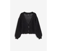 Ajour-Strickjacke aus reiner Baumwolle 44/46 (L)