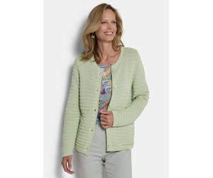 Ajour-Strickjacke aus reiner Baumwolle grün 40