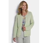 Ajour-Strickjacke aus reiner Baumwolle grün 44