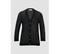 Ajour-Strickjacke aus Viskosemix 42 schwarz 2168761.9999.42