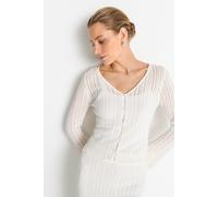 Ajour-Strickjacke mit Knöpfen M pearl white