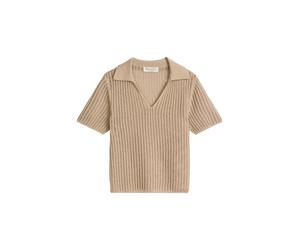 Ajour-Strickpolo regular Beige XL